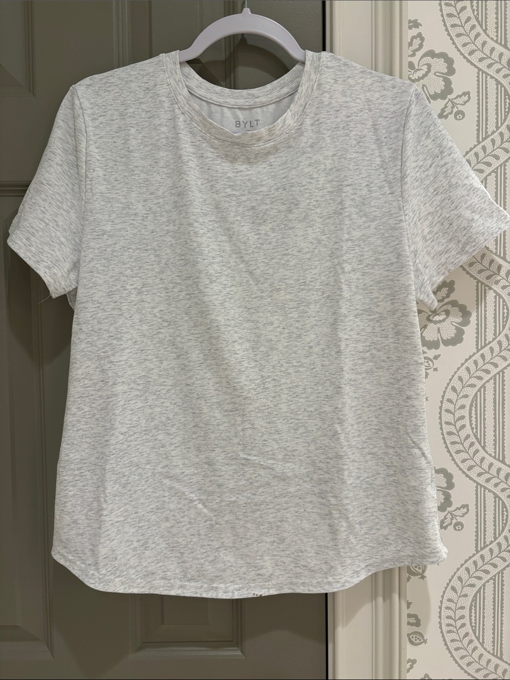 BYLT Basics Women's Heather Light Gray Short Sleeve Crew Tee